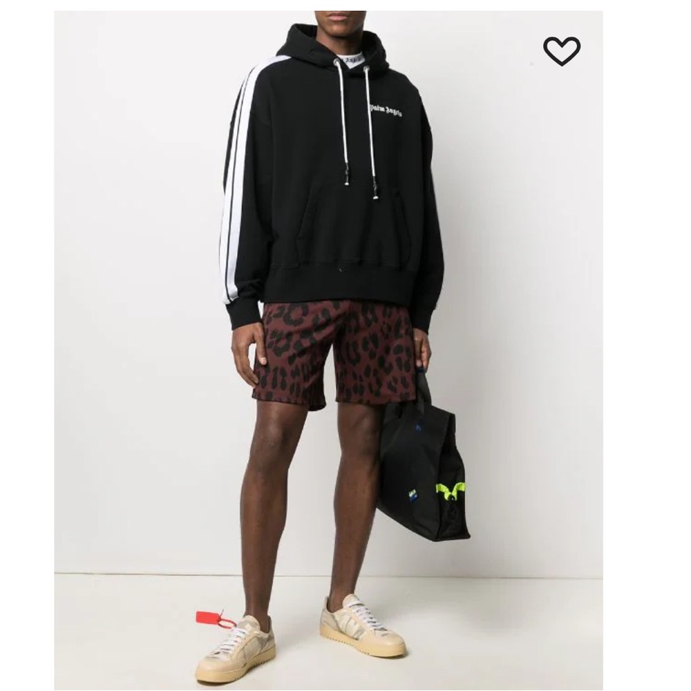 Palm Angels -Fleece Track Hoodie Track -Black &white. -Size L